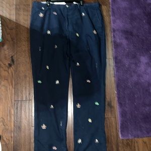 Ralph Lauren pants with embroidered pics.